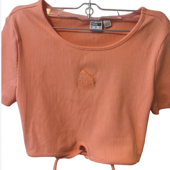 Puma Peach Rose Ribbed Crop top - Picture 1 of 5